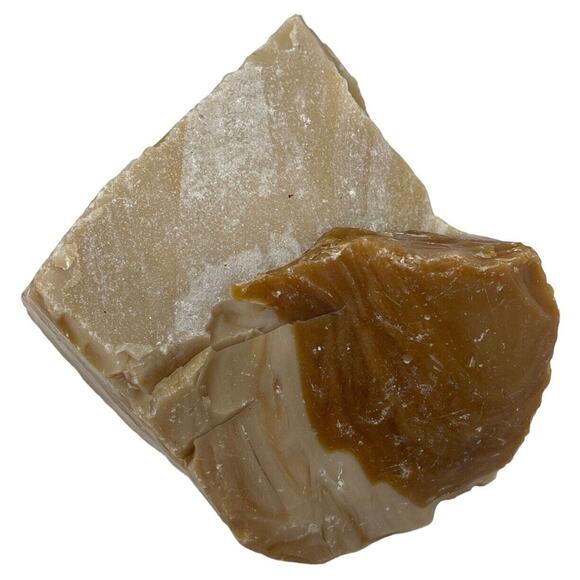 Carmel Cream Chocolate Art Glass Cullet Layered Swirl Slag  #5XL195 - Picture 4 of 6